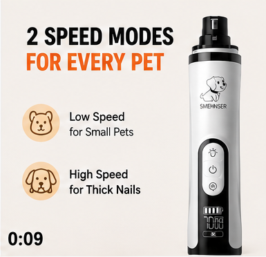 USB Rechargeable Quiet Electric Pet Nail Grinder for Dogs & Cats – Safe, Gentle & Low Vibration