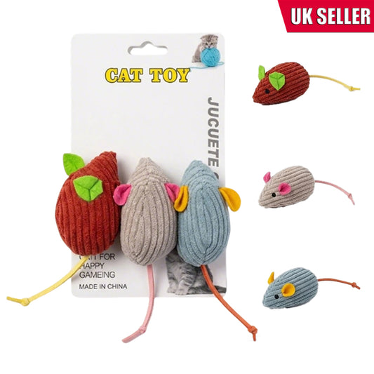 3-Piece Interactive Cat Toy Set – Mouse & Play Balls for Cats and Kittens