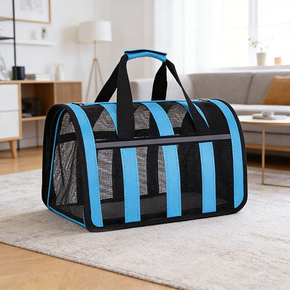 Foldable Breathable Mesh Pet Carrier Bag for Dogs & Cats