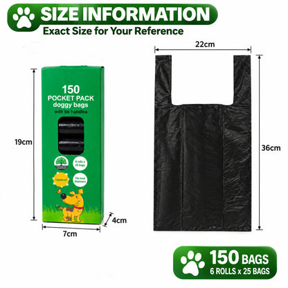 150 Dog Poop Bags with Tie Handles – Strong Pet Waste Bags