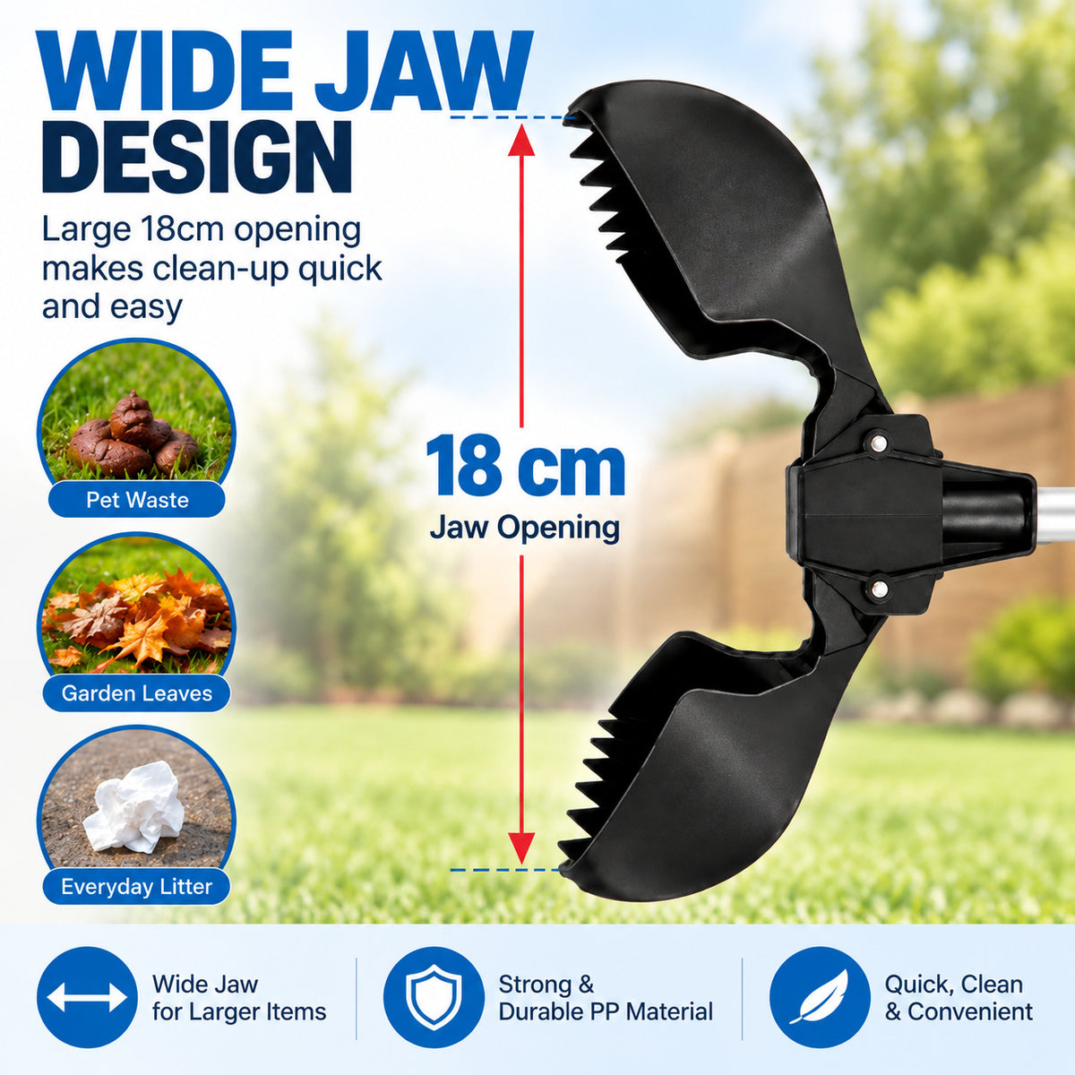 Long-Handle Dog Pooper Scooper – 72.5 cm Waste Picker