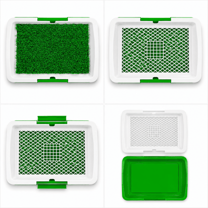 Dog Grass Pad with Tray – Reusable Puppy Toilet Training Mat, 34 × 45.5 cm
