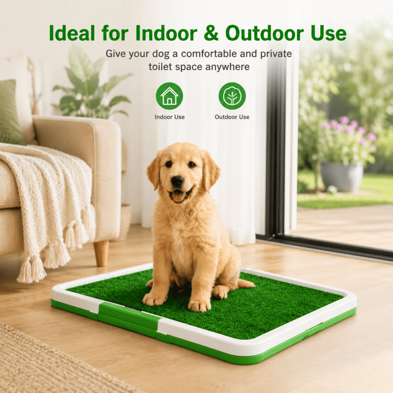 Dog Grass Pad with Tray – Reusable Puppy Toilet Training Mat, 34 × 45.5 cm