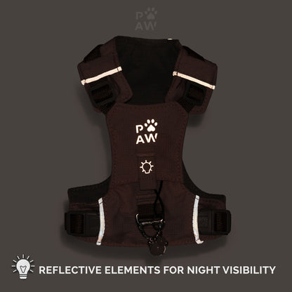 PAW - XS (2-4Kg) Dog Step-in Guardian Harness with Reflective Mesh - Soft Pink - Rose Quartz Charm