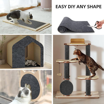 Grey self-adhesive cat scratch carpet