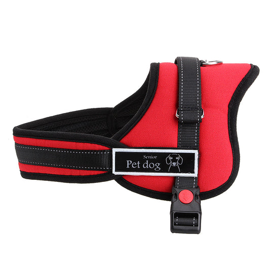 Red and black adjustable soft vest dog harness, XL